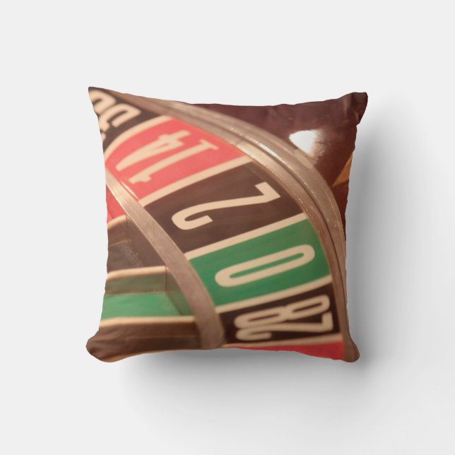 Casino Gambling Roulette Wheel Vintage Retro Styl Cushion (Front)