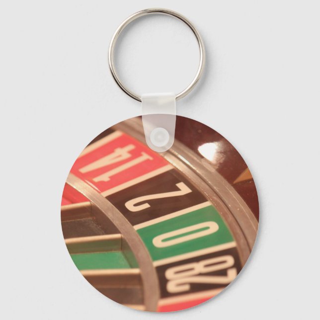 Casino Gambling Roulette Wheel Vintage Retro Style Key Ring (Front)