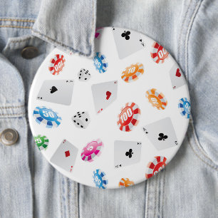 Casino, Games accessories pattern 6 Cm Round Badge