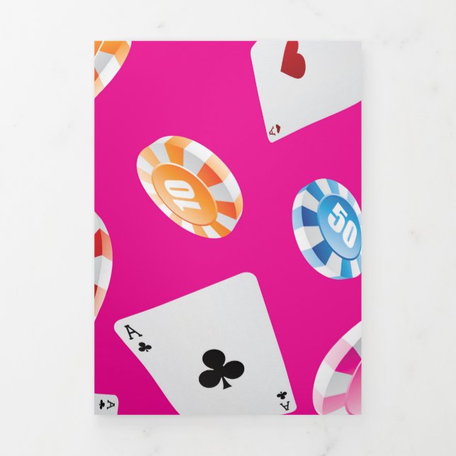 Casino, Games accessories pattern 7 Tri-Fold Holiday Card (Cover)