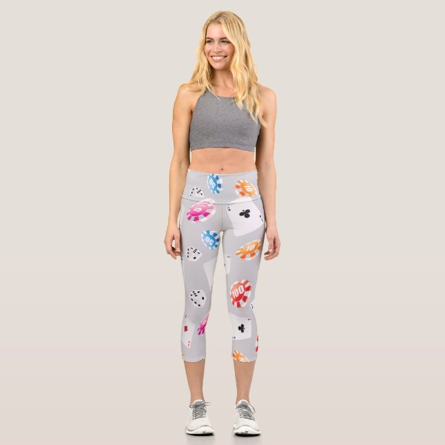 Casino, Games accessories pattern 8 Capri Leggings (Front)