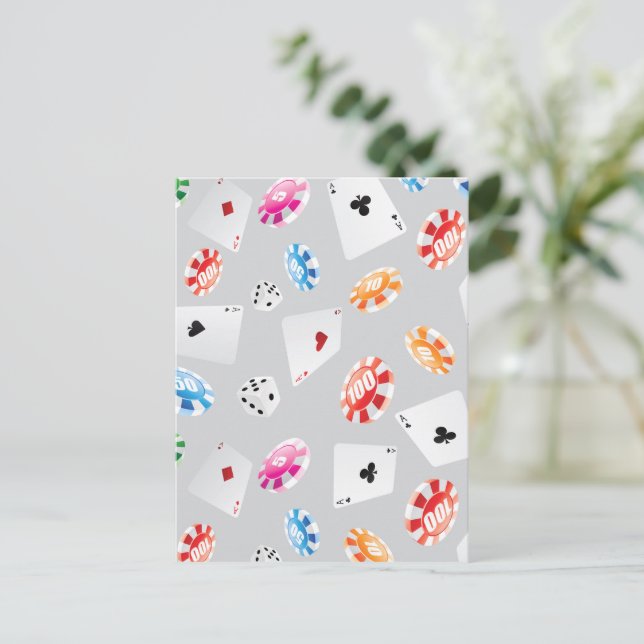 Casino, Games accessories pattern 8 Postcard (Standing Front)