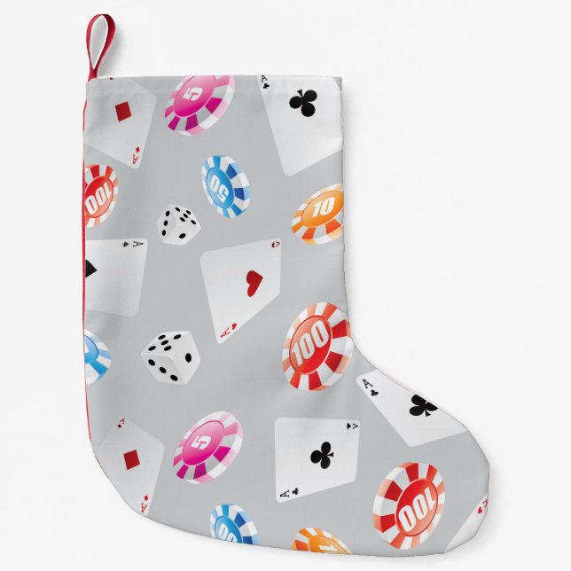 Casino, Games accessories pattern 8 Small Christmas Stocking (Front)