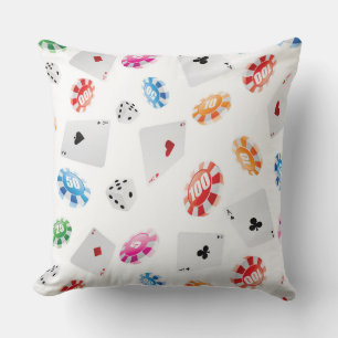 Casino, Games accessories pattern Cushion