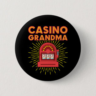 Casino Grandma Gambling Granny 6 Cm Round Badge