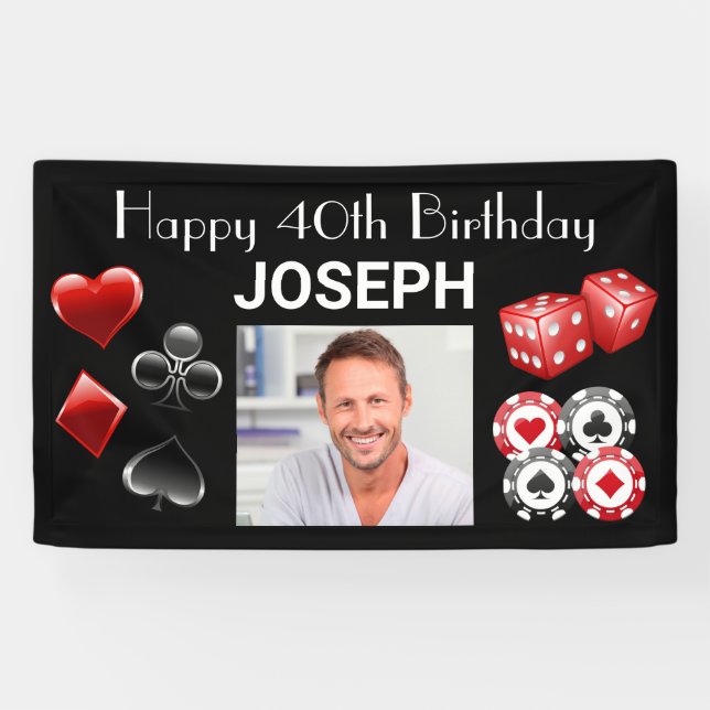 Casino Happy Birthday Any Age Banner (Horizontal)