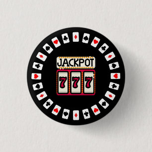 Casino Hit the Jackpot 777 3 Cm Round Badge