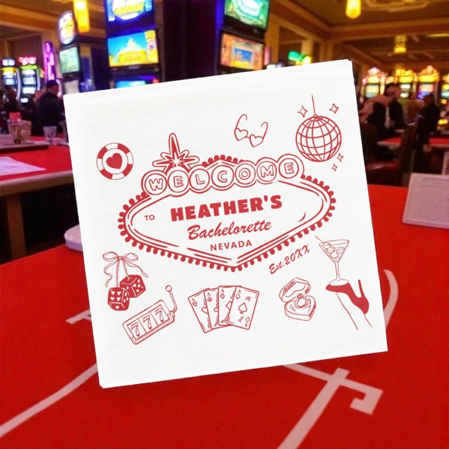 Casino Las Vegas Bachelorette Party Favours Napkin (Creator Uploaded)