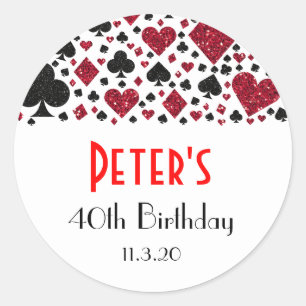 Casino Las Vegas Birthday Party Favour Labels