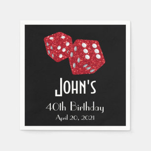 Casino Las Vegas Birthday Personalised Napkin