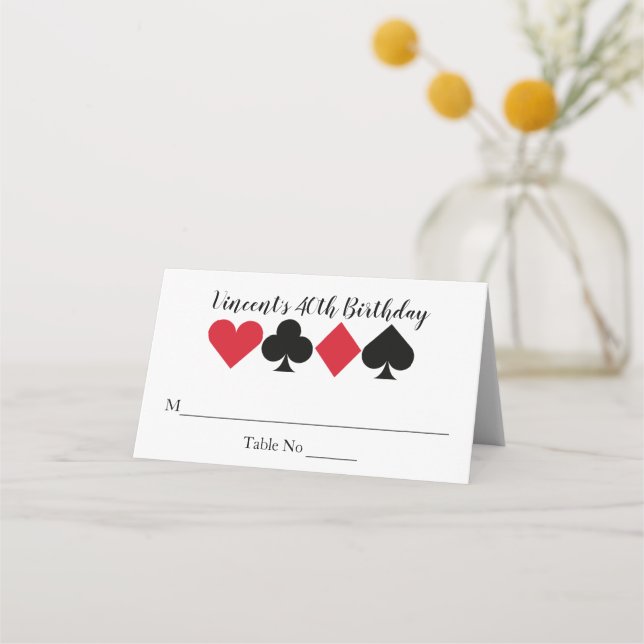 Casino Las Vegas Birthday Personalised Place Card (Front)