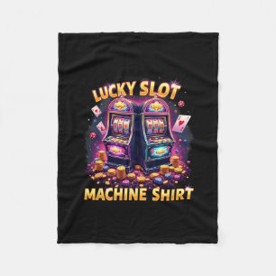 Casino Las Vegas Gambling Lovers Lucky Slot Machin Fleece Blanket