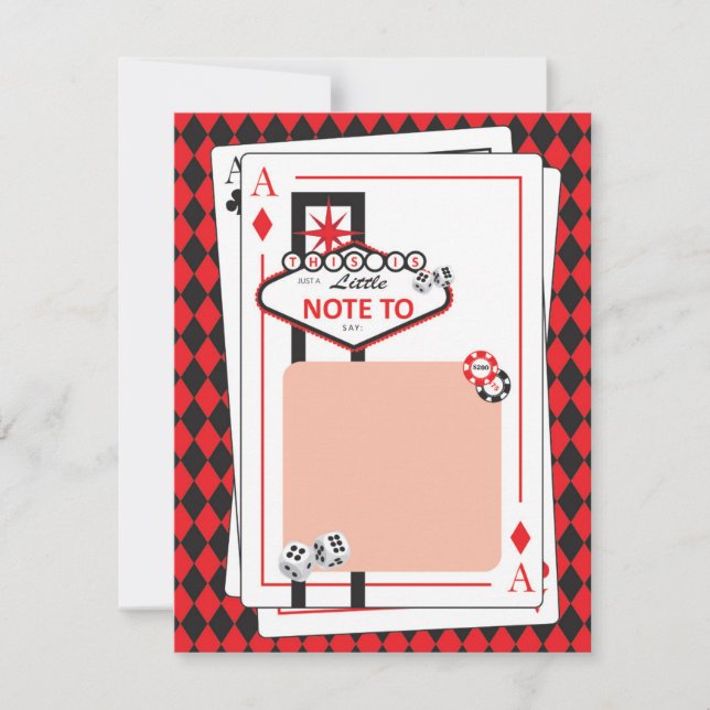 Casino / Las Vegas Night - Adult Party - Thank You Card (Front)