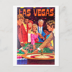 Casino, Las Vegas, people gamble on roulette Postcard
