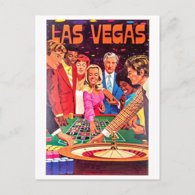 Casino, Las Vegas, people gamble on roulette Postcard (Front)