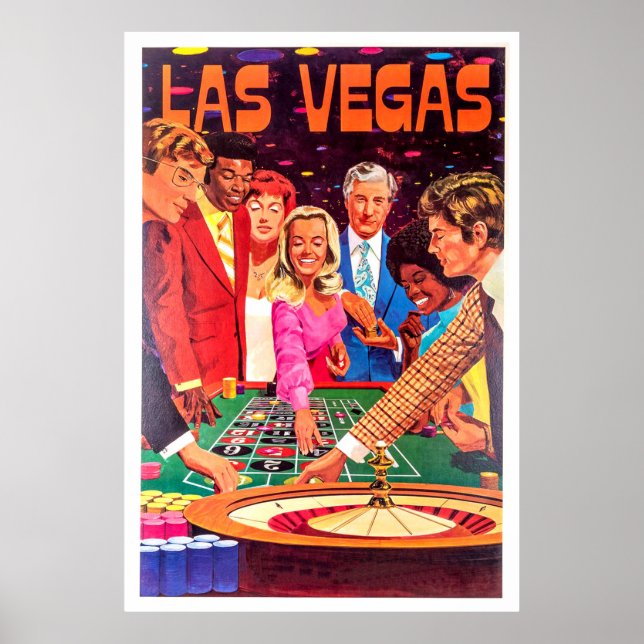 Casino, Las Vegas, people gamble on roulette Poster (Front)