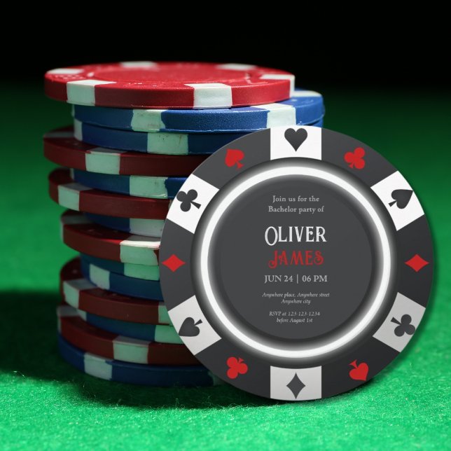 Casino Las Vegas Poker Chip bachelor party Invitation (Creator Uploaded)
