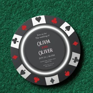 Casino Las Vegas Poker Chip wedding Invitation