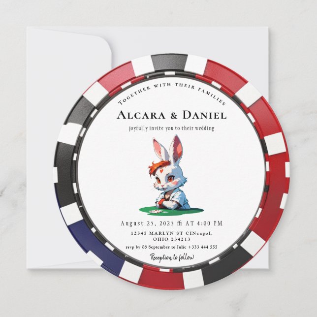 Casino Las Vegas Poker wedding Invitation (Front)