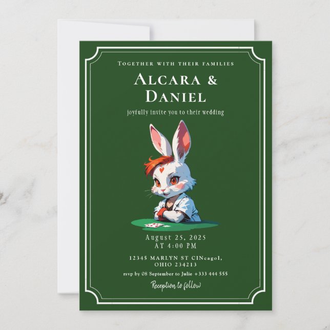 Casino Las Vegas Poker wedding Invitation (Front)