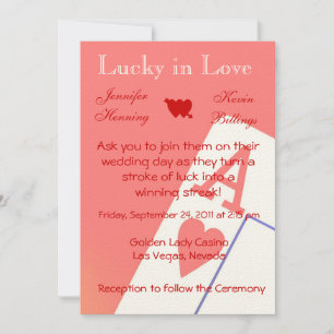 Casino Las Vegas Wedding invitation announcement