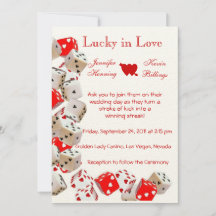 Casino Las Vegas Wedding invitation announcement