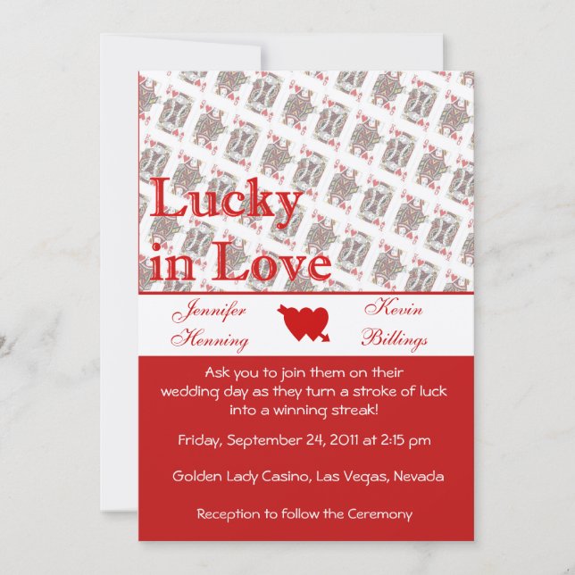 Casino Las Vegas Wedding invitation announcement (Front)