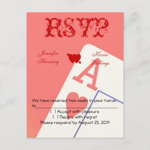 Casino Las Vegas Wedding RSVP card