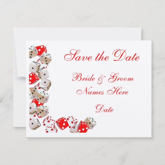 Casino Las Vegas Wedding Save the Date Cards (Front)