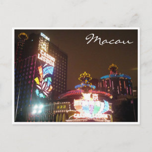 casino lights macau postcard