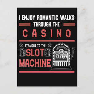 Casino Lover Lucky Gambling Slot Machine Postcard