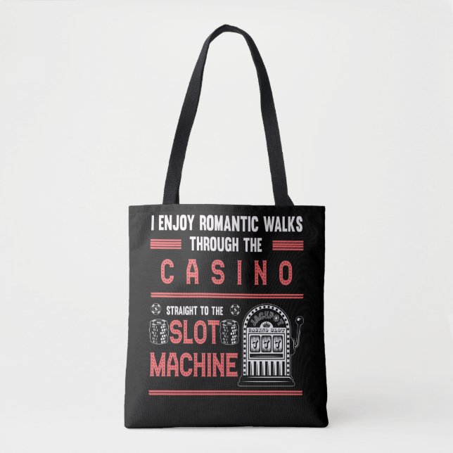 Casino Lover Lucky Gambling Slot Machine Tote Bag (Front)