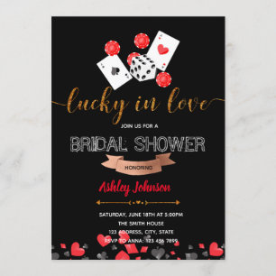 Casino lucky in love party invitation
