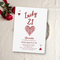 Casino Night Ace of Hearts Vintage Red Birthday