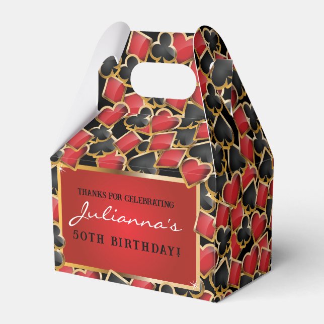 CASINO NIGHT Birthday Party Cards Favour Gift Box (Back Side)