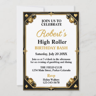 Casino Night Birthday Party Invitation