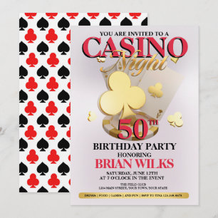 Casino Night Birthday Party Invitation