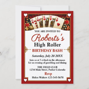 Casino Night Birthday Party Invitation