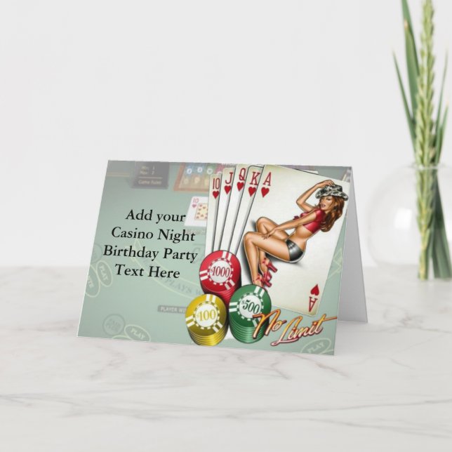 Casino Night Birthday Party Invitations (Front)