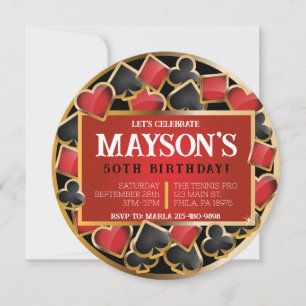 CASINO NIGHT Cards Birthday Party Invitation