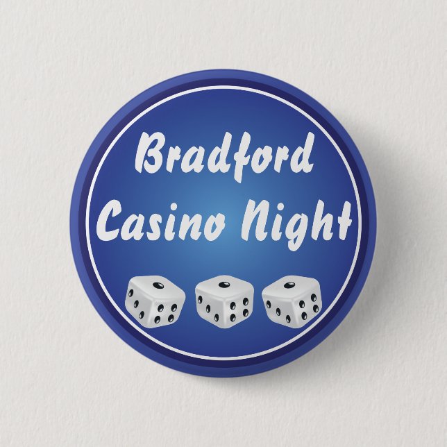 Casino Night Dice 6 Cm Round Badge (Front)