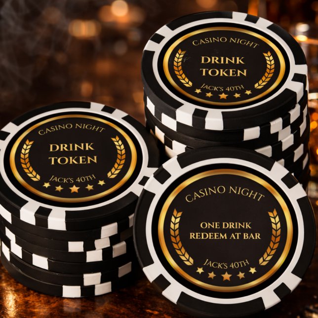 Casino Night Drink Token Poker Chip | Personalized (Creator Uploaded)