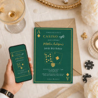 Casino night green gold birthday