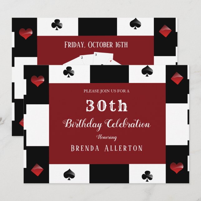 Casino Night Las Vegas Birthday Party Invitation (Front/Back)
