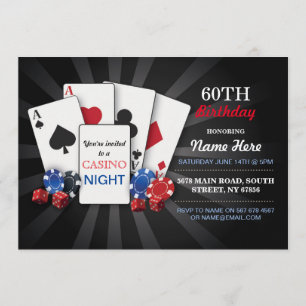 Casino Night Las Vegas Party Birthday Invitation