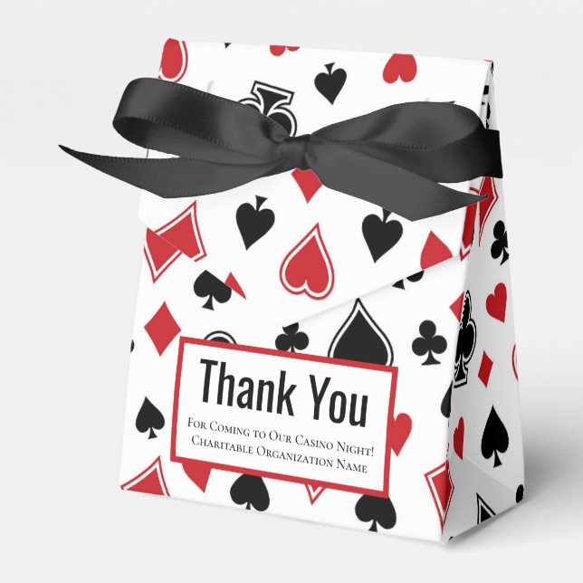 Casino Night Las Vegas Theme Party Thank You Favour Box (Front Side)