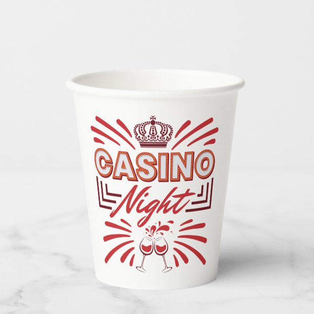 Casino Night Party Gambling Lover Paper Cups (Front)