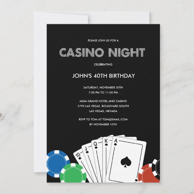 Casino Night Party Invitation (Front)