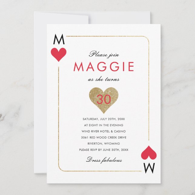 Casino Night Party Invitation (Front)