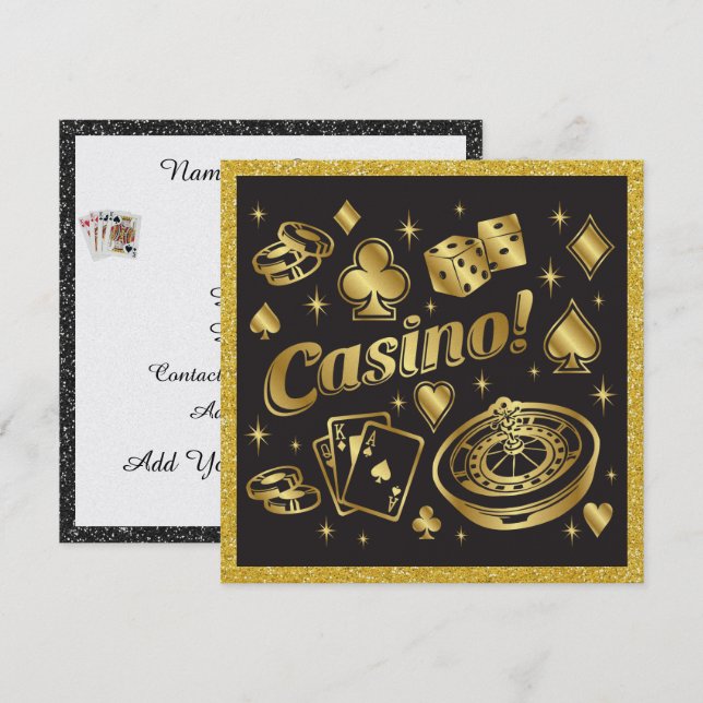 Casino Night Party Invitation (Front/Back)
